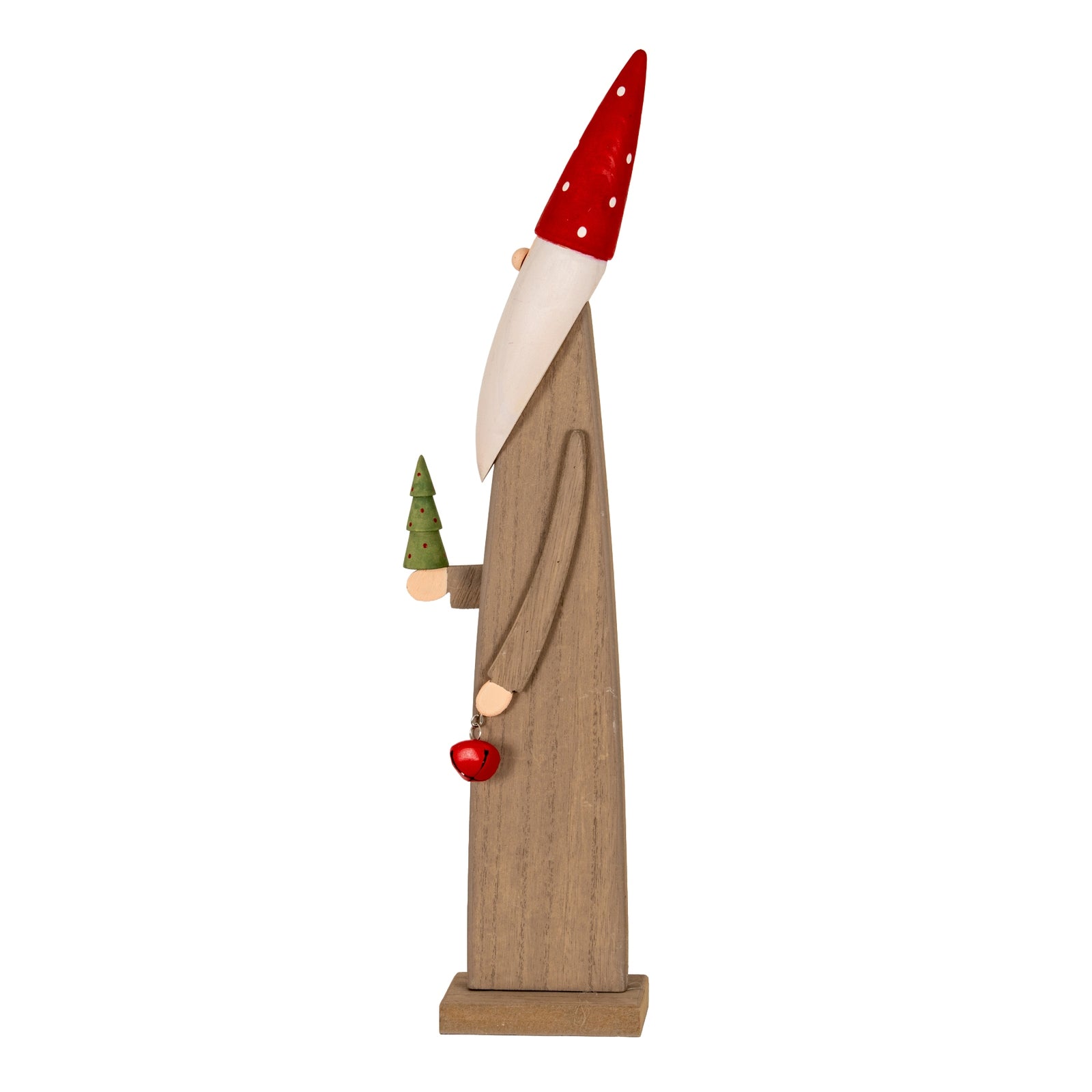 Wooden Festive Elf with Tree and Bell
