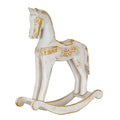 Small Whitewashed Wooden Rocking Horse