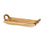 Set Of 4 Artisan Rectangular Trays With Rope Handles