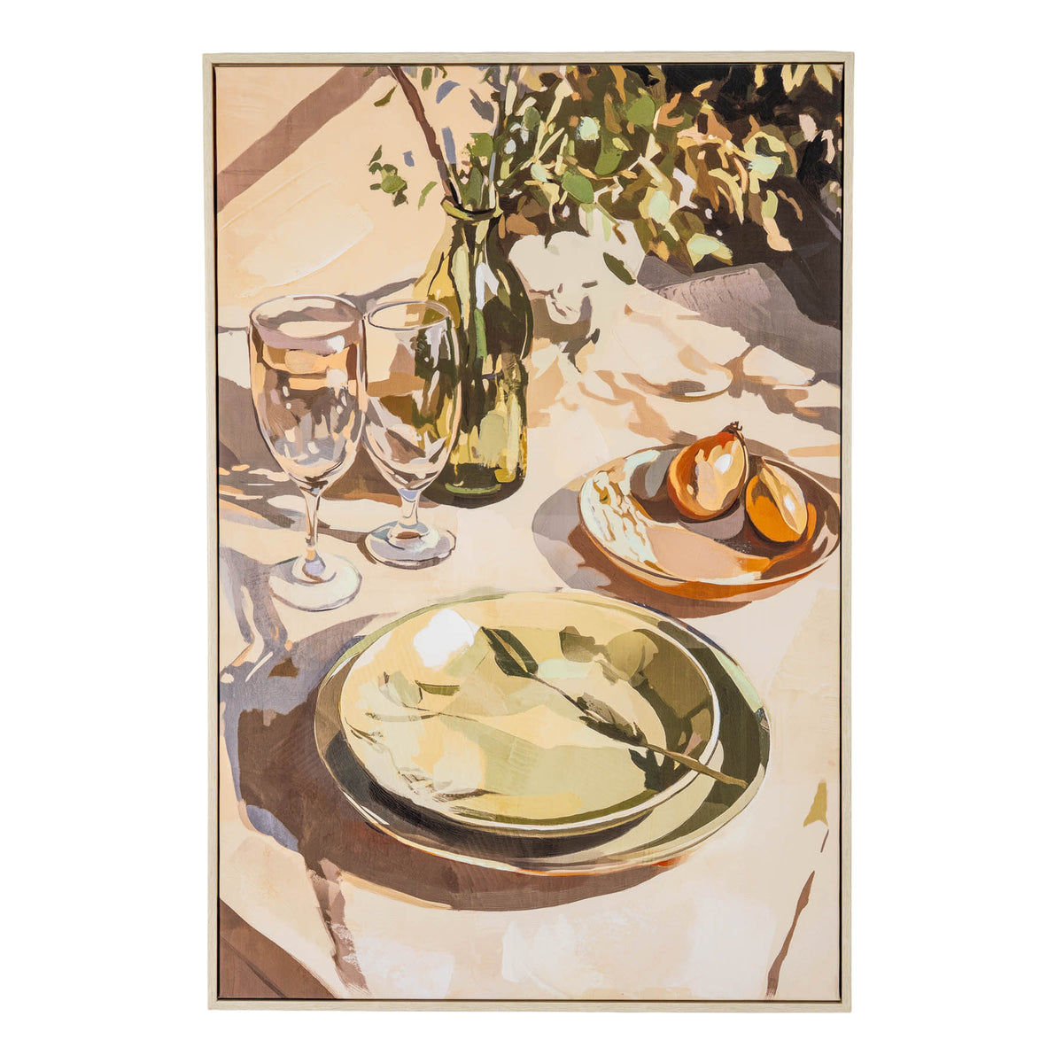 Alfresco Morning Hand Painted Canvas in Frame