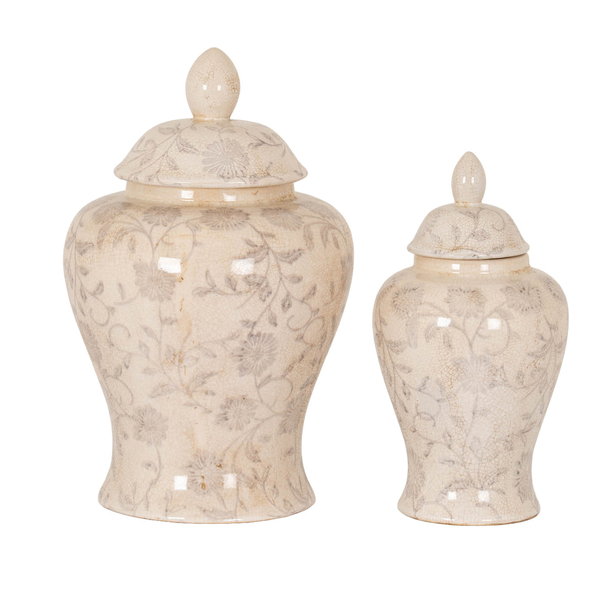 Small Grey Aster Ginger Jar