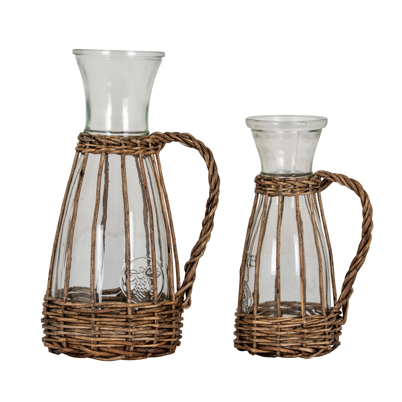 Briar Collection Glass And Wicker Carafe With Handle