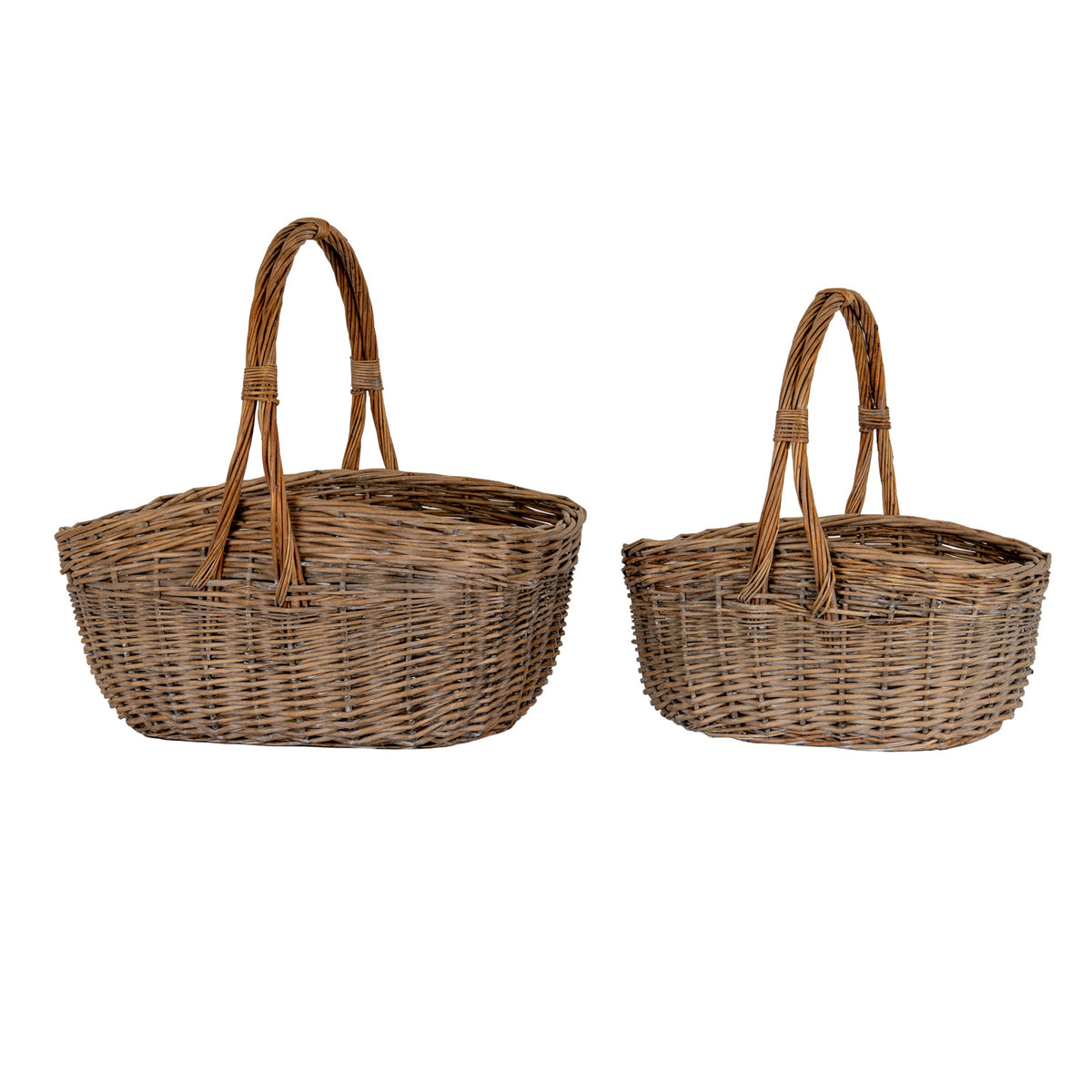 Briar Collection Set Of Two Wicker Trug Baskets