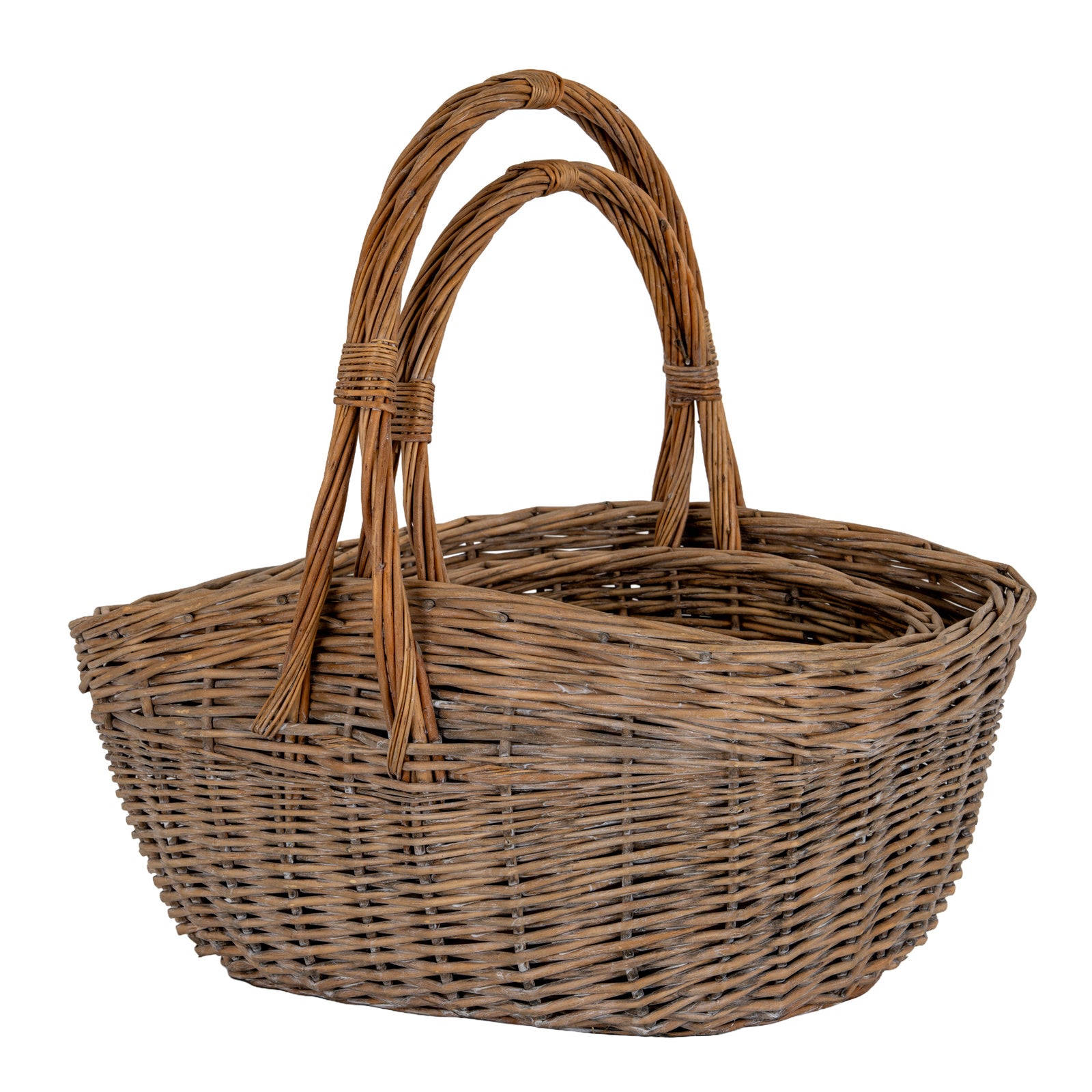 Briar Collection Set Of Two Wicker Trug Baskets