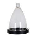 Cone Glass Cloche With Wooden Tray