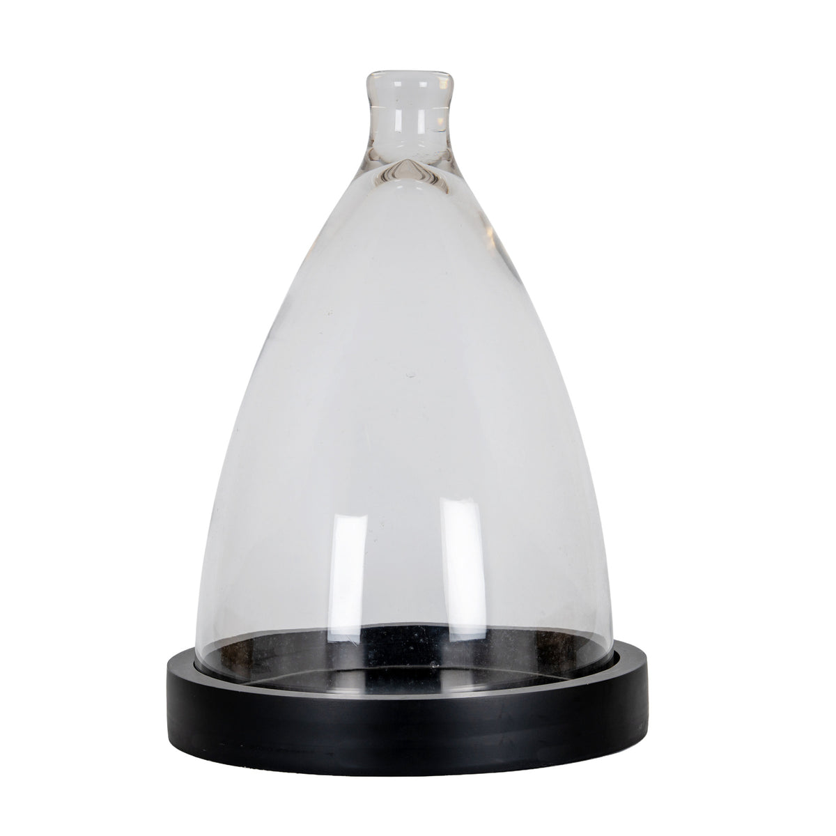 Cone Glass Cloche With Wooden Tray