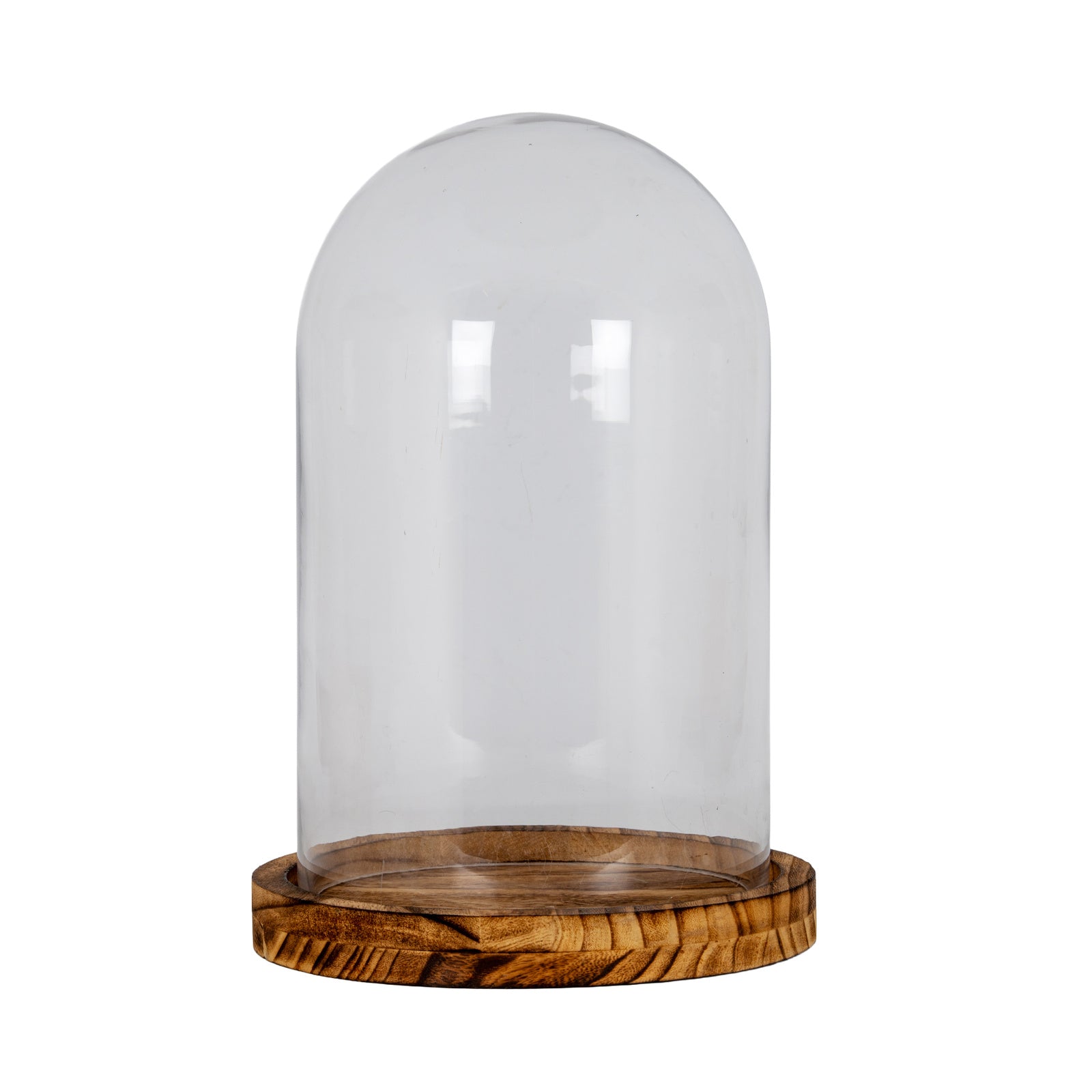 Large Classic Glass Cloche With Wooden Tray