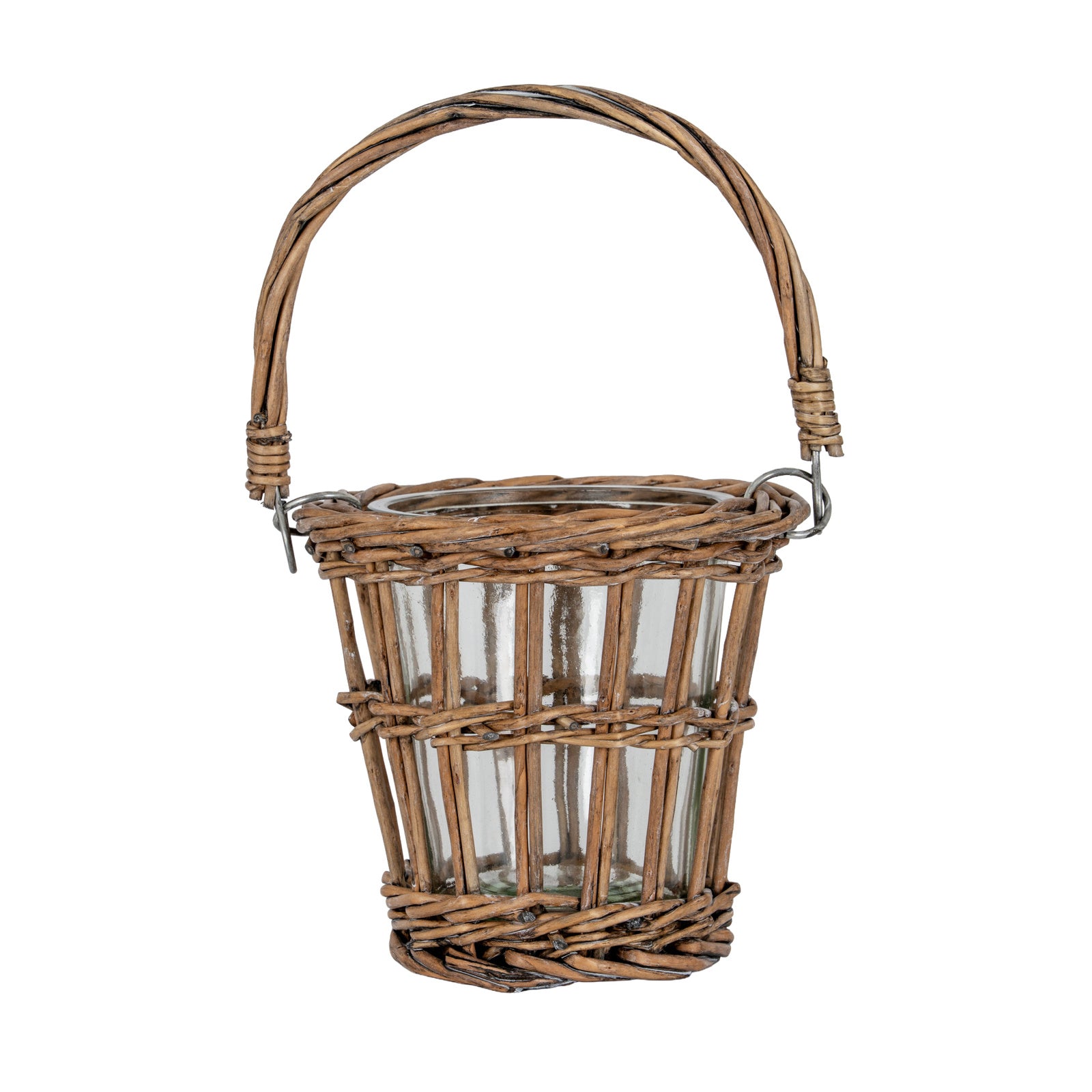 Briar Collection Wicker Basket Lantern With Handle