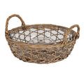 Briar Collection Glass Dip Bowl With Wicker Lace Tray