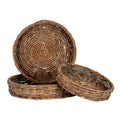 Briar Collection Set Of Three Round Wicker Trays