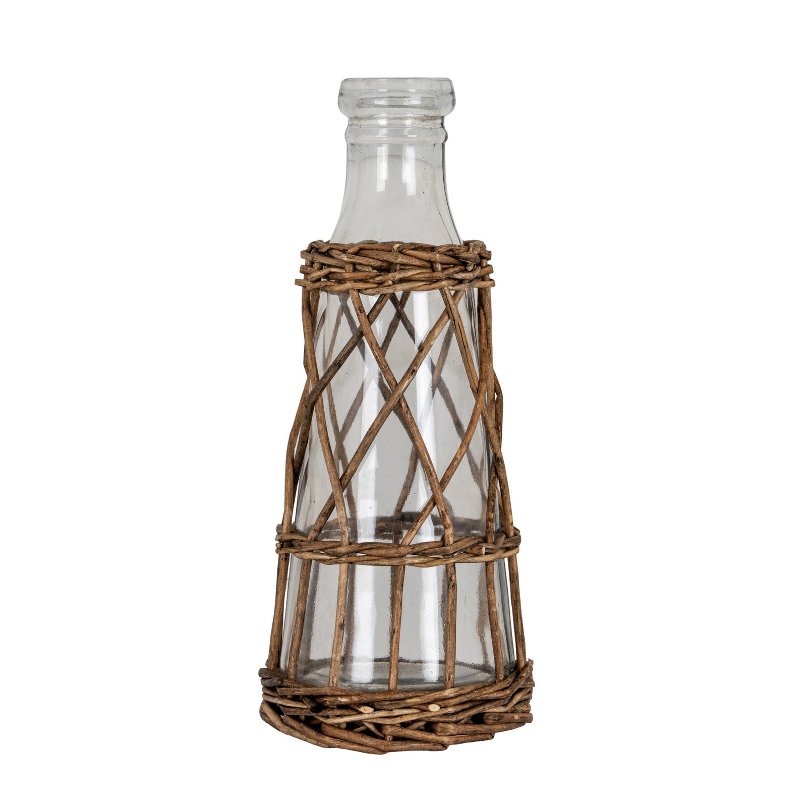 Briar Collection Large Glass And Wicker Bottle Carafe