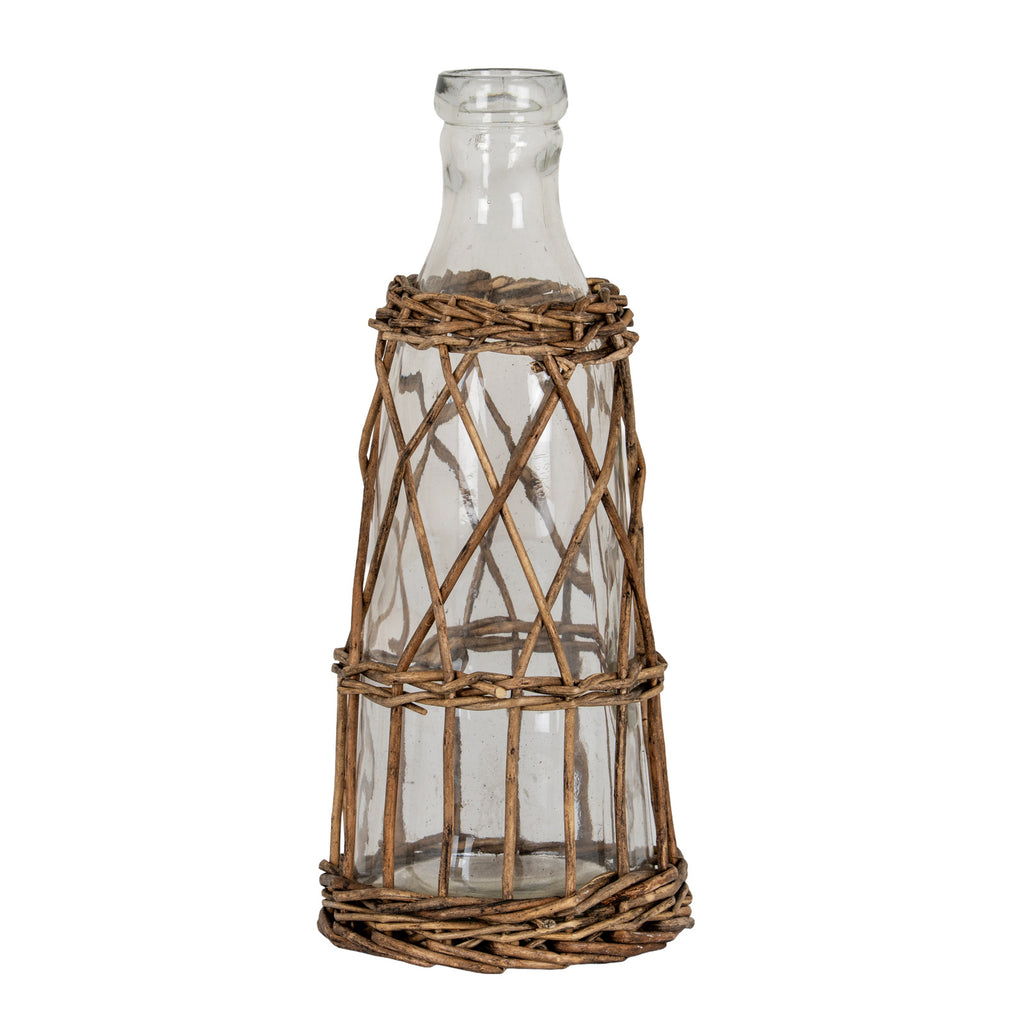 Briar Collection Glass And Wicker Bottle Carafe