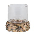 Briar Collection Small Hurricane Lantern With Wicker Tray