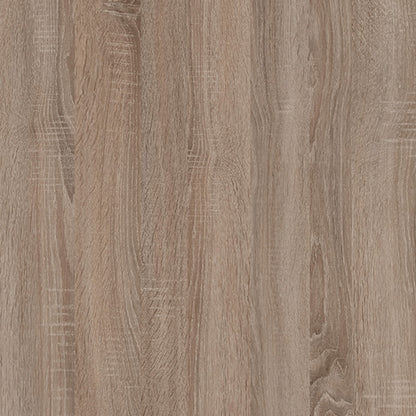 chelsea living tall glazed narrow display unit (rhd) in white with a truffle oak trim