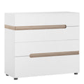 Chelsea 4 Drawer Chest – White with Truffle Oak Trim