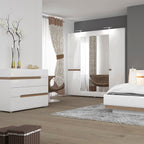 Chelsea 4 Drawer Chest – White with Truffle Oak Trim