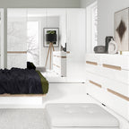 Chelsea 4 Drawer Chest – White with Truffle Oak Trim