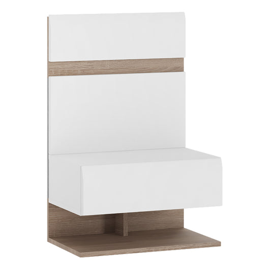 chelsea bedroom bedside extension for bed in white with a truffle oak trim