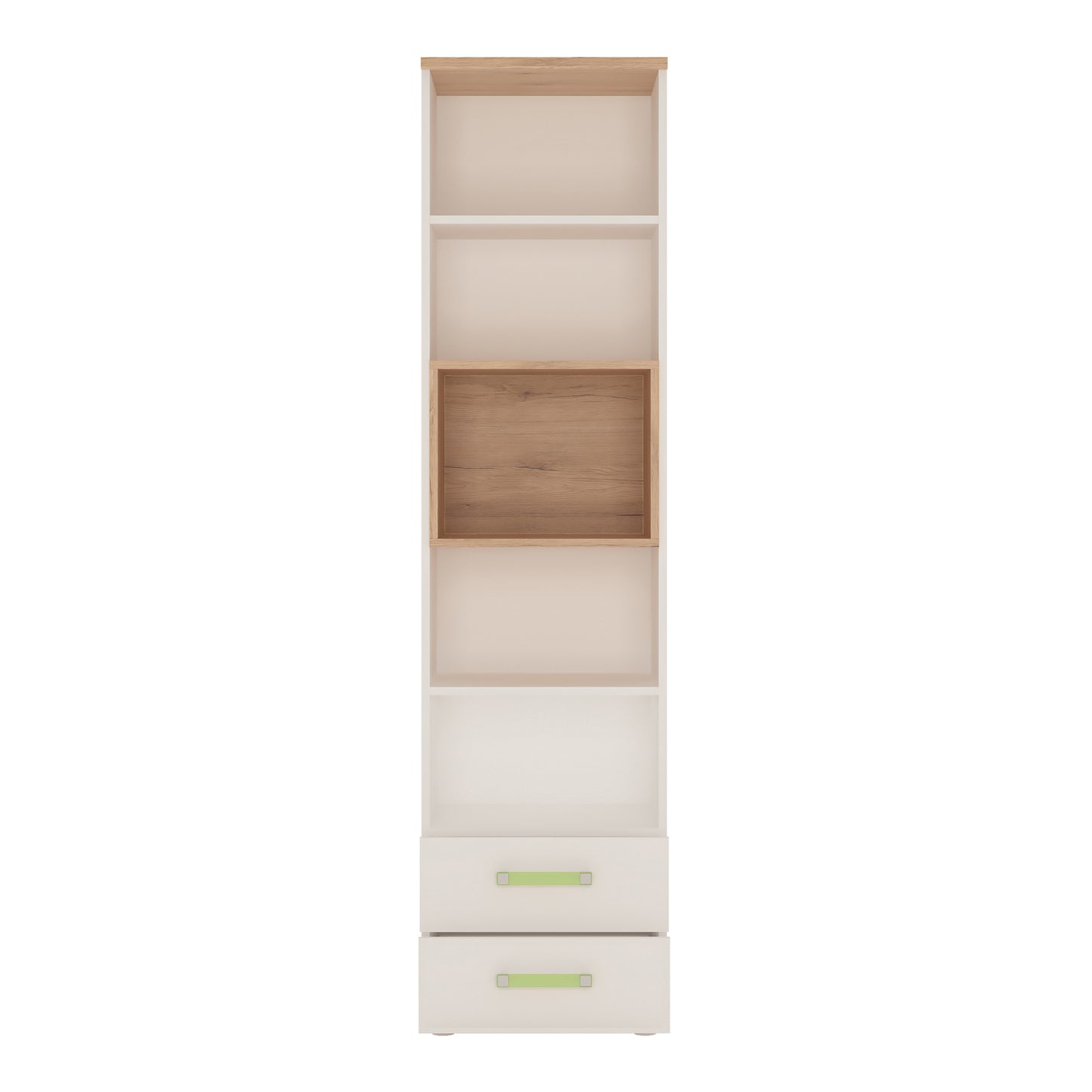 4kids tall 2 drawer bookcase with lemon handles
