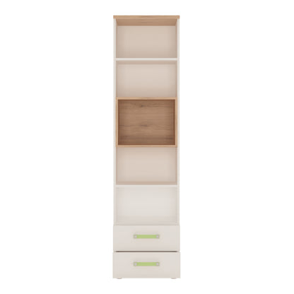 4kids tall 2 drawer bookcase with lemon handles