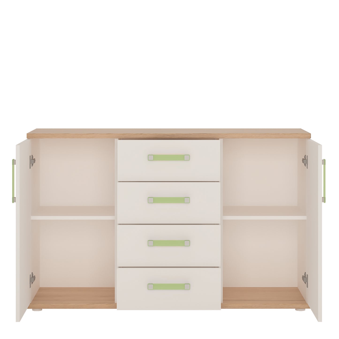 4kids 2 door 4 drawer sideboard with lemon handles