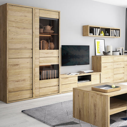 shetland 2 door 2 drawer narrow cabinet