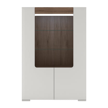 toronto low glazed 2 door display cabinet with internal shelves (inc. plexi lighting)