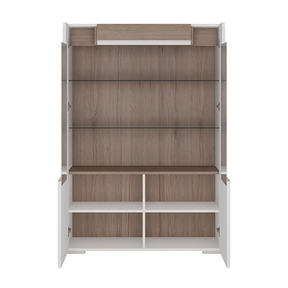 toronto low glazed 2 door display cabinet with internal shelves (inc. plexi lighting)