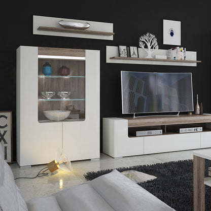 toronto low glazed 2 door display cabinet with internal shelves (inc. plexi lighting)