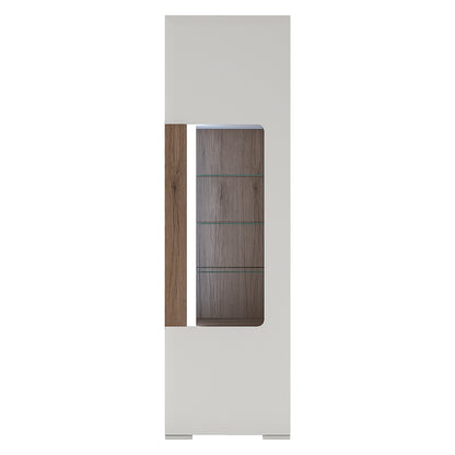 toronto tall narrow glazed display cabinet with internal shelves (inc. plexi lighting)