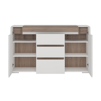 toronto 2 door 3 drawer sideboard (inc. plexi lighting)