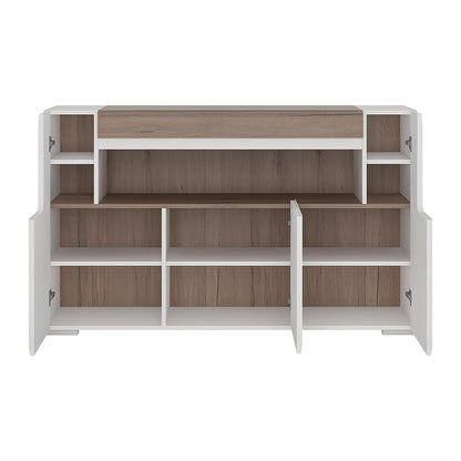 toronto 3 door sideboard with open shelving (inc. plexi lighting)