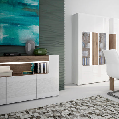 toronto 3 door sideboard with open shelving (inc. plexi lighting)