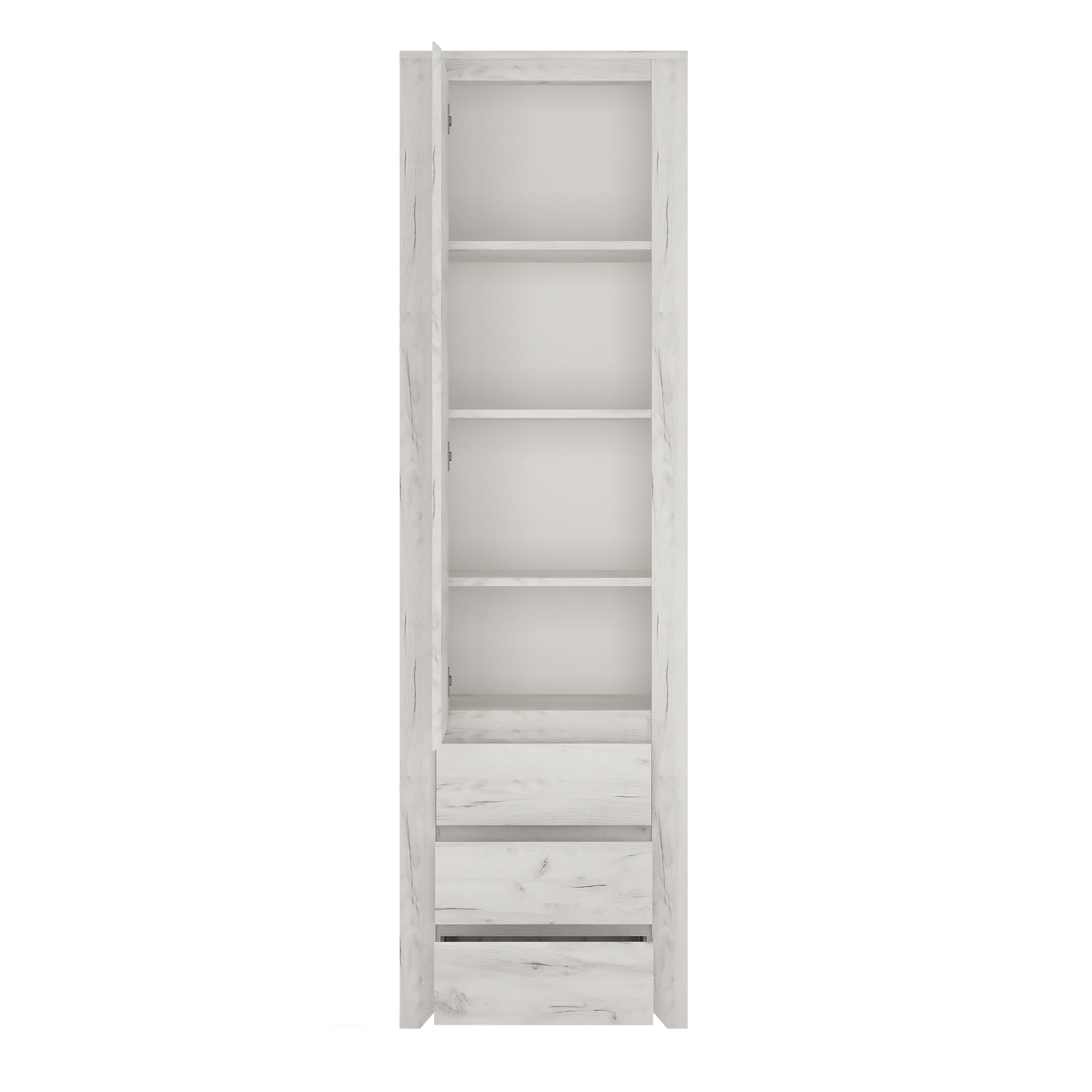 Angel tall narrow one door 3 drawer narrow cupboard