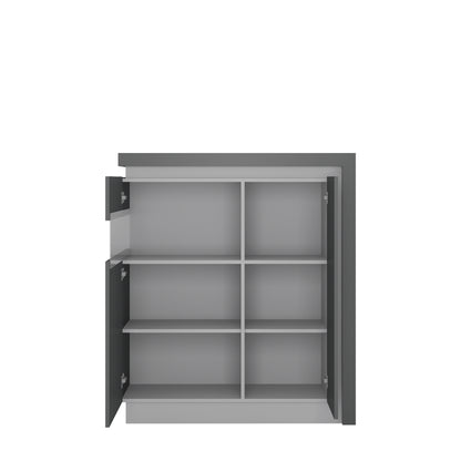 lyon 2 door designer cabinet (lh) in platinum/light grey gloss