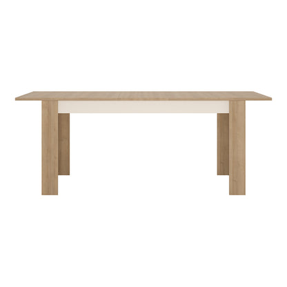 lyon large extending dining table 160-200cm in riviera oak/white high gloss