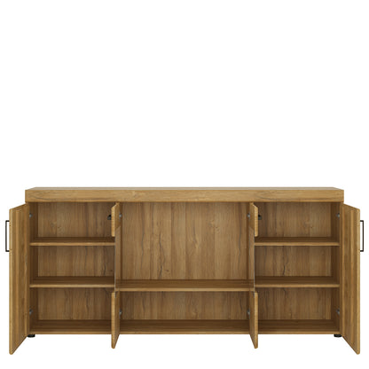 cortina 4 door wide glazed sideboard in grandson oak