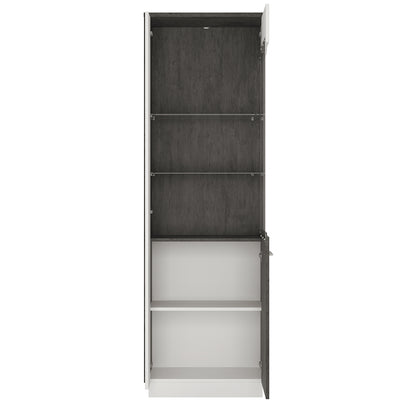 zingaro tall glazed display cabinet (rh)