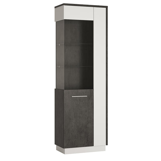 zingaro tall glazed display cabinet (lh)