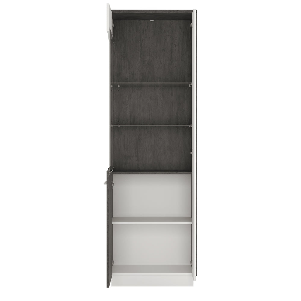zingaro tall glazed display cabinet (lh)