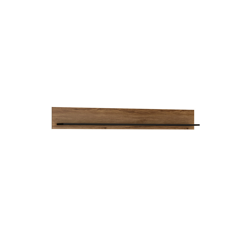 Brolo 167cm wall shelf with a walnut and dark panel finish