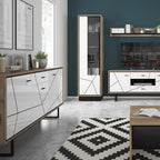 Brolo 167cm wall shelf with a walnut and dark panel finish
