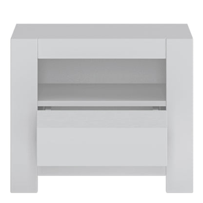 novi 1 drawer bedside table in alpine white