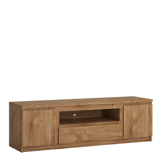 fribo 2 door 1 drawer 166cm wide tv cabinet in oak
