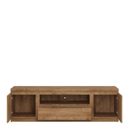 fribo 2 door 1 drawer 166cm wide tv cabinet in oak