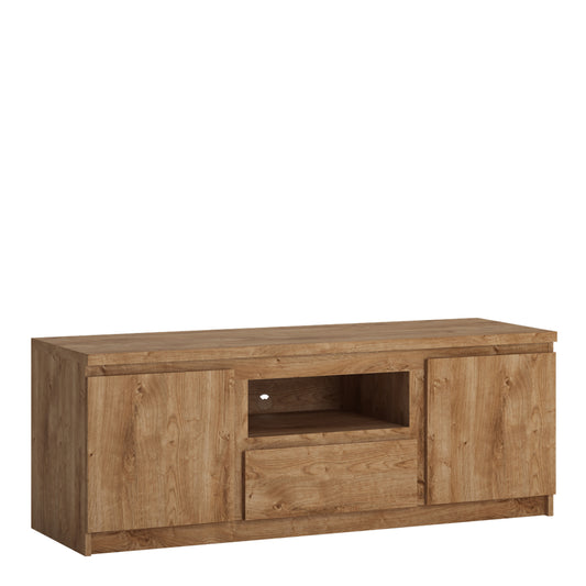 fribo 2 door 1 drawer 136cm wide tv cabinet in oak