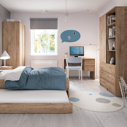 fribo 1 door 1 drawer twin pedestal desk in oak