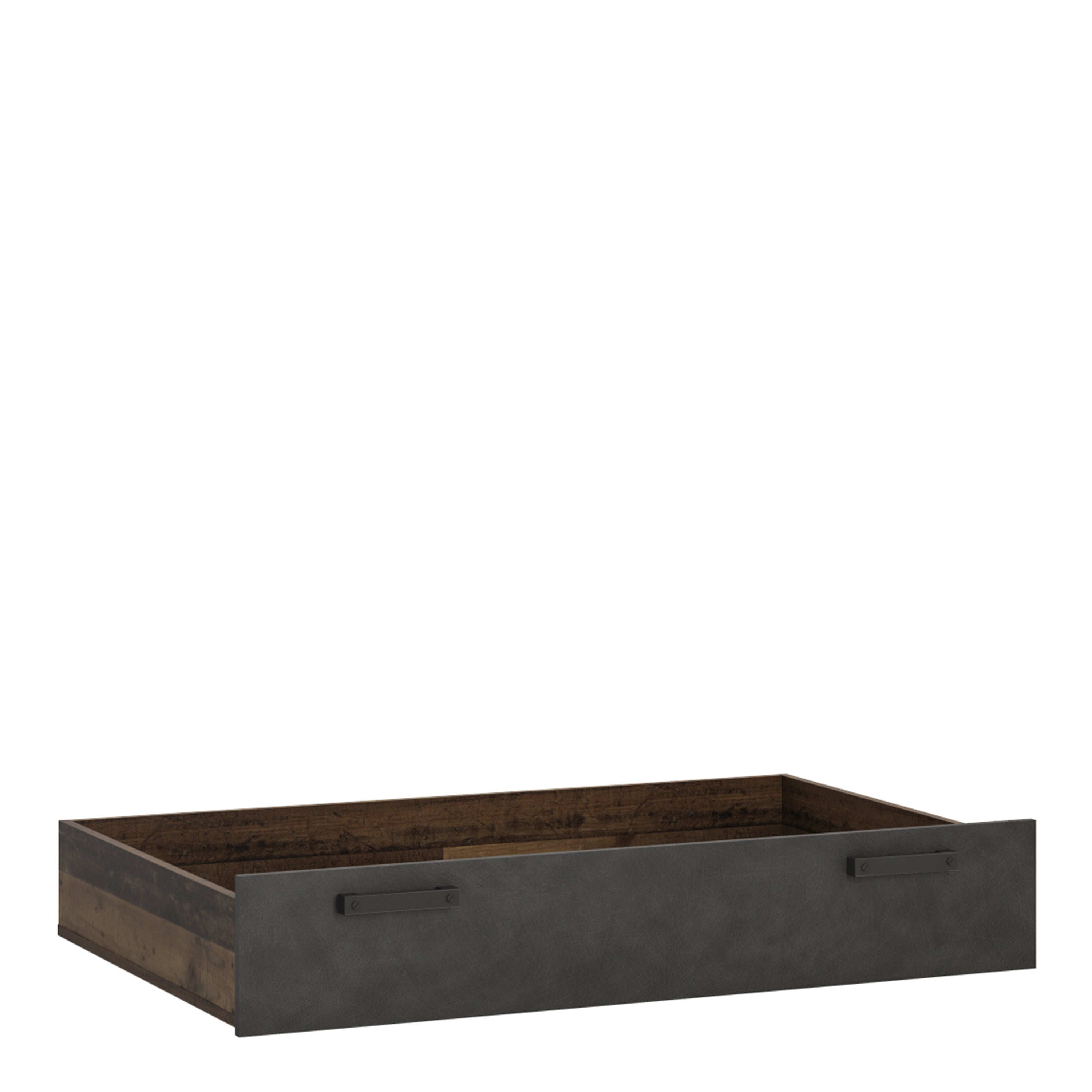 Brooklyn underbed drawer in walnut and dark matera grey