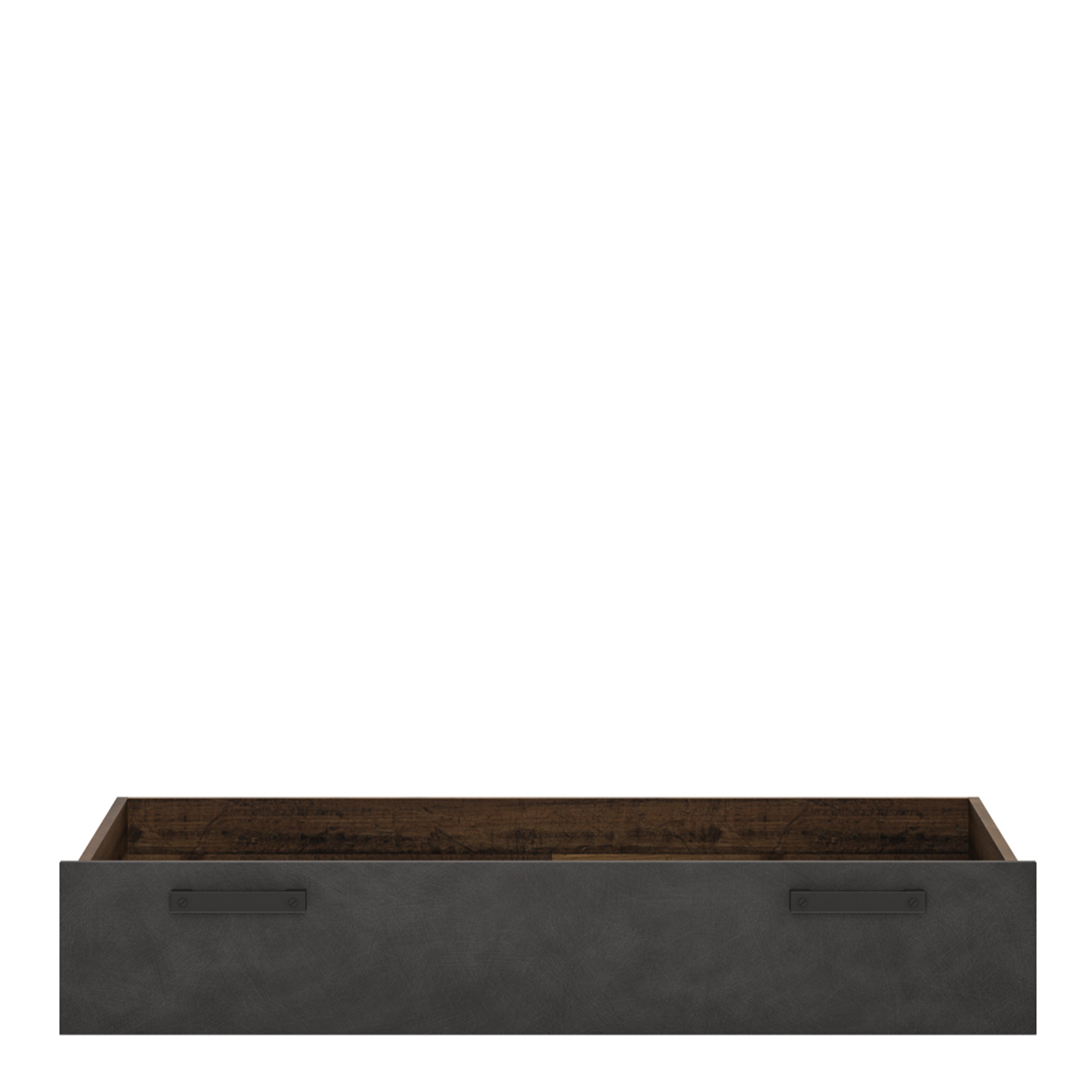 Brooklyn underbed drawer in walnut and dark matera grey