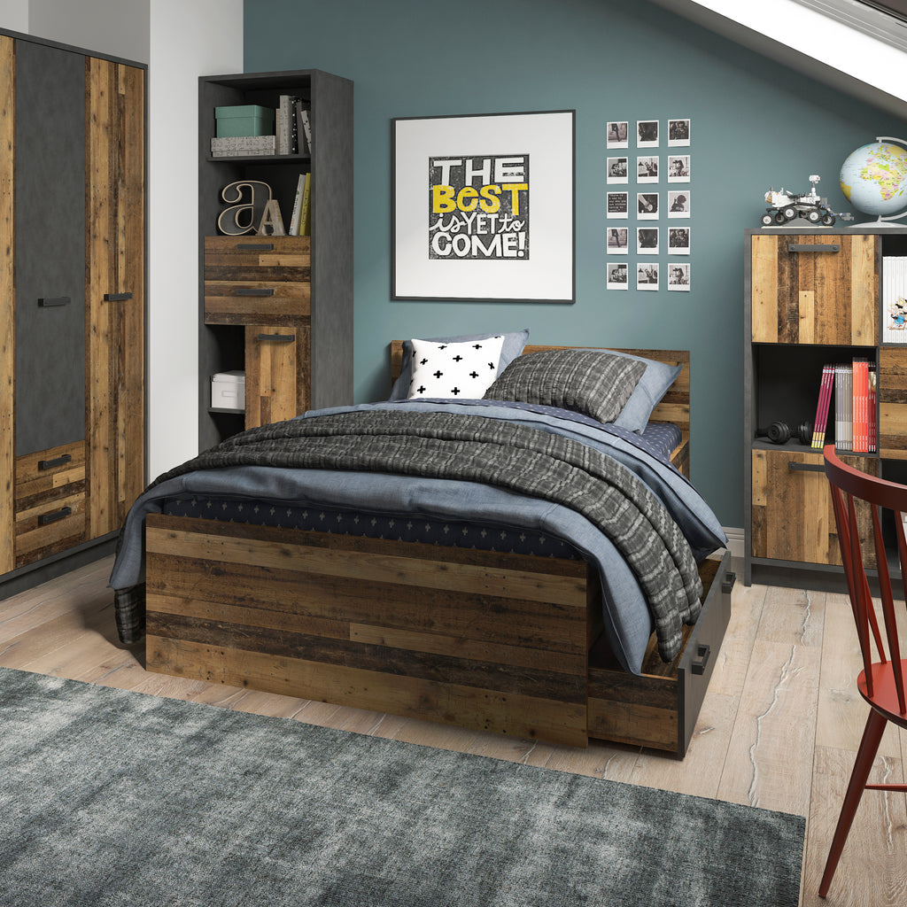 Brooklyn underbed drawer in walnut and dark matera grey